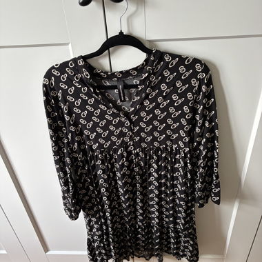Patterned Long-Sleeve Dress