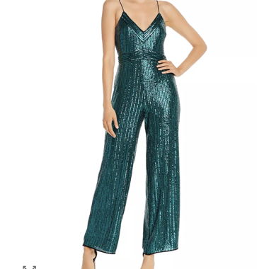 Saylor Pailletten-Smaragdgrüner Jumpsuit