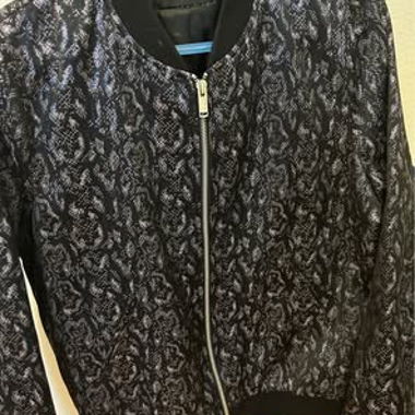 Blouson zippé noir à motif