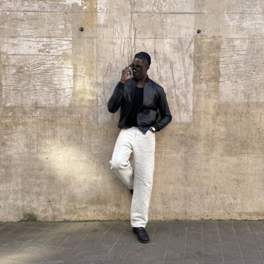 Lambskin Leather Bomber Jacket 