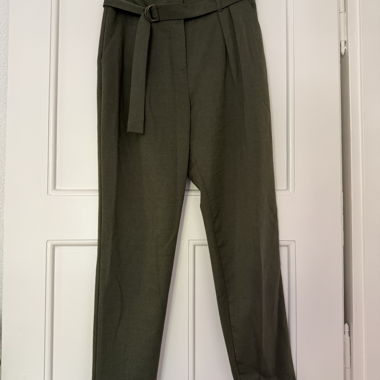 High-Waist Khaki Trousers
