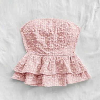 Top bustier rose avec nœud