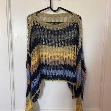 Pull ajouré / maille multicolore oversize