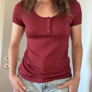 T-shirt a Coste Rosso