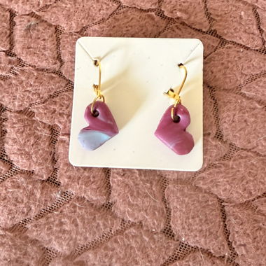 Pink Heart Drop Earrings