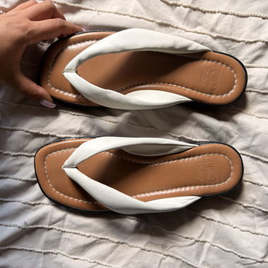 Dune White Thong Sandals FlipFlops 