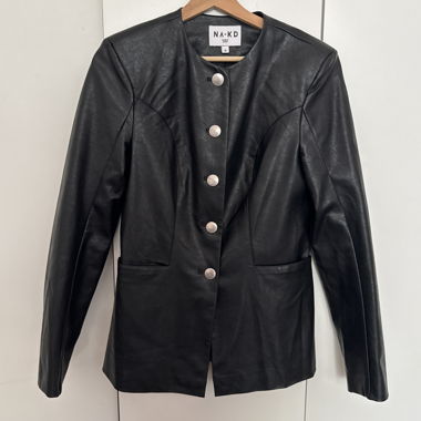 Blazer ajusté en simili cuir