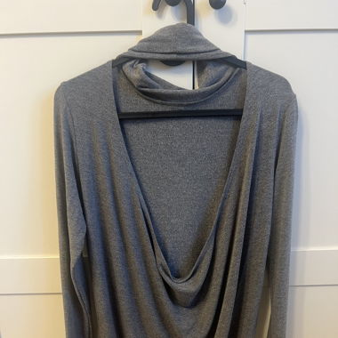 long sleeved shirt with deep back neckline