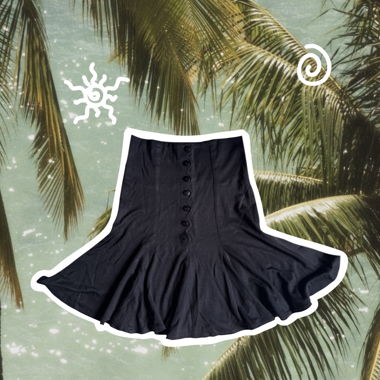 Jupe patineuse noire boutonnée – taille haute