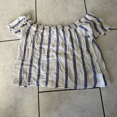 Gestreifte Off-Shoulder-Bluse