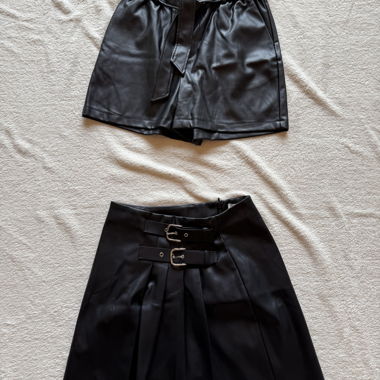 Set Nero in Ecopelle