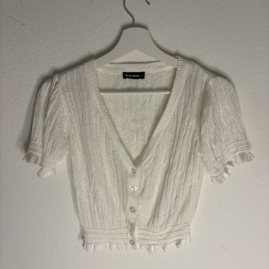 top in maglia bianco