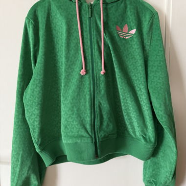 Felpa con cappuccio con zip in velluto Adicolor Heritage