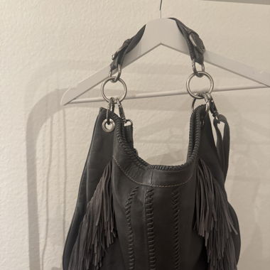 Leder Tasche mit Fransen