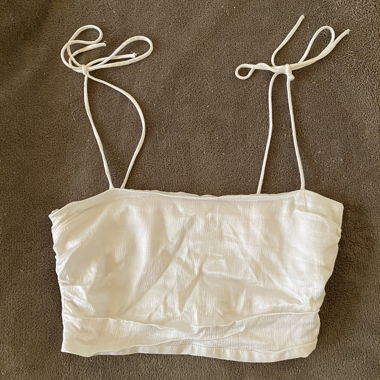 Crop top blanc satiné 