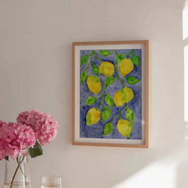 Wanddwkoration / Zitronen Print