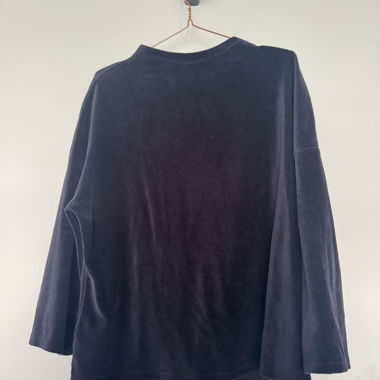 Top in velluto blu scuro