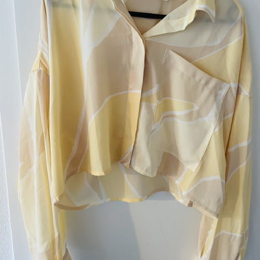 MONKL Beige/Yellow Blouse in Y2K Style M