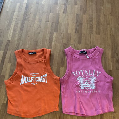 2er Pack Tank Tops Orange und Pink