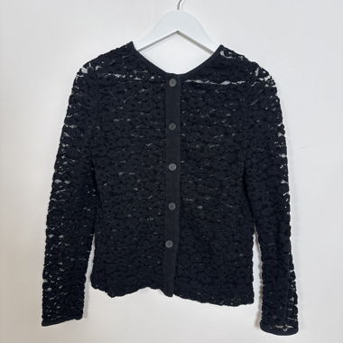 Cardigan en dentelle noire Faconnable