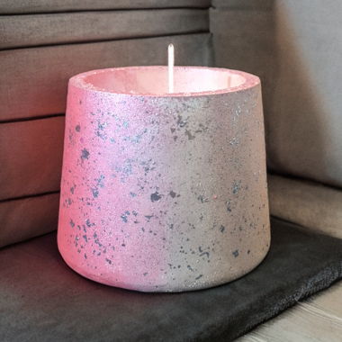 Handmade pink decorative candle