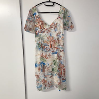 Gemustertes Vintage Kleid Gr. 34