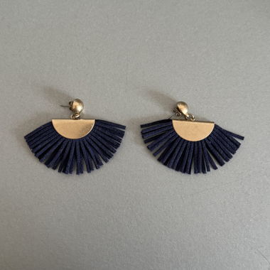 Earrings, blue-gold coloured