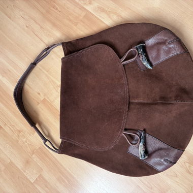 Sac bandoulière Coccinelle en daim marron