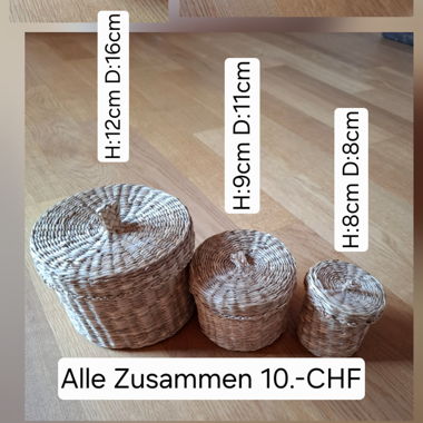 Set di 3 Cesti Portaoggetti Intrecciati