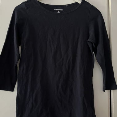 T-shirt noir à manches longues taille S manches 3/4