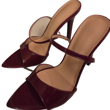 Mules à talons hauts bordeaux