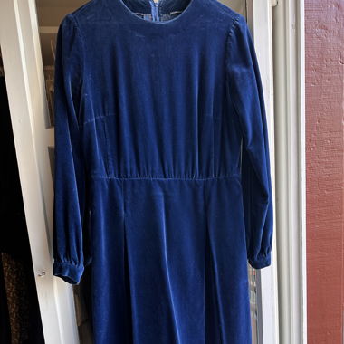 Blue velvet dress