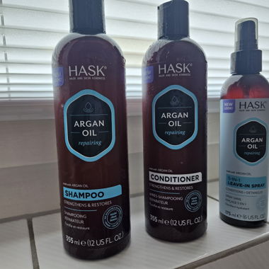 Set HASK Argan Oil : Shampooing, Après-shampoing, Spray