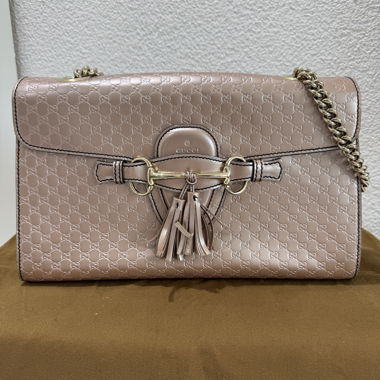 Gucci Emily Schultertasche Rosa Metallic