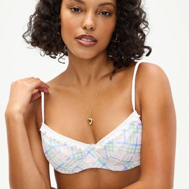 Women’s Tartan Bikini Top Set