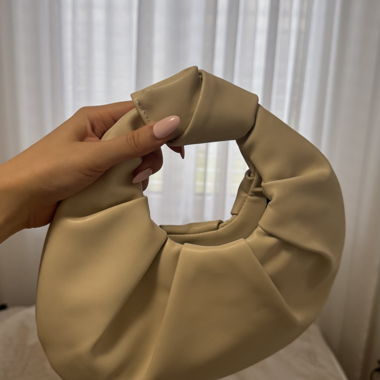 Borsa beige a manico