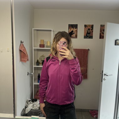 Veste à capuche avec fermeture éclair rose