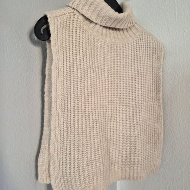 Beige Turtleneck Sweater Vest