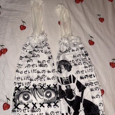 Anime Print Satin leg warmers