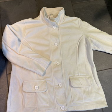 White Fleece Jacket with Buttons