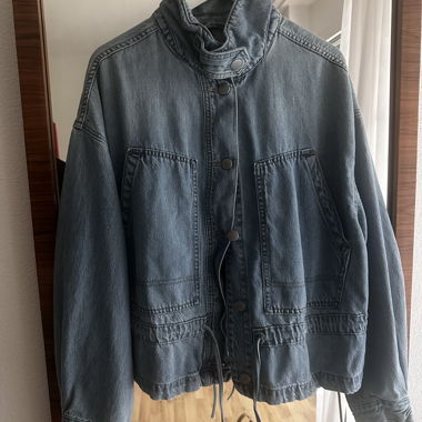 Leichte Jeansjacke mit Stellkragen XXL