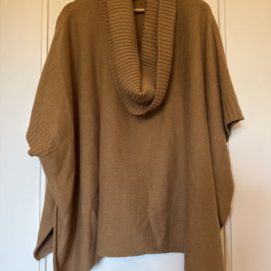 Brown Knit Poncho