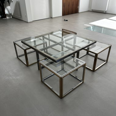 Maison Charles Couchtisch aus Messing&Chrom