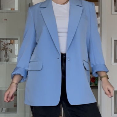 Hellblauer Oversize-Blazer