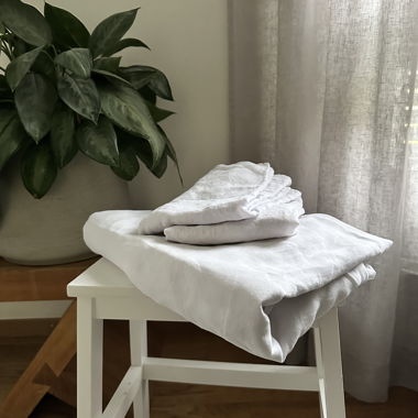 Lenzuola in lino 100% rosa chiaro