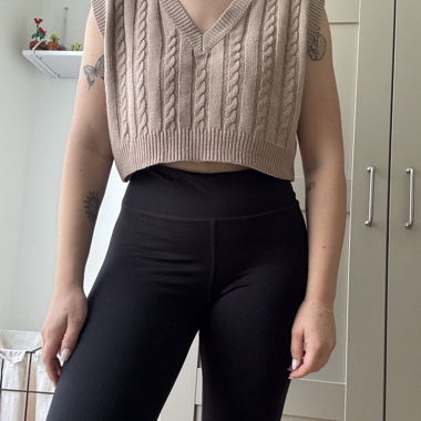 Gilet Pullunder lavorato a maglia beige