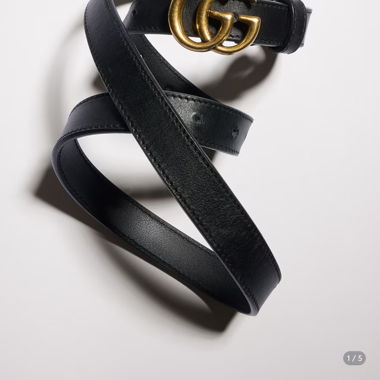Feine schwarze Gucci-Gurt