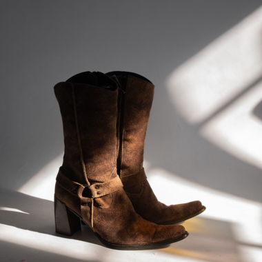 Vintage Suede Leather Boots Made in Italy