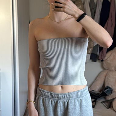 Silver Crop top