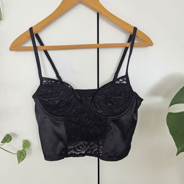 Black lace lingerie top